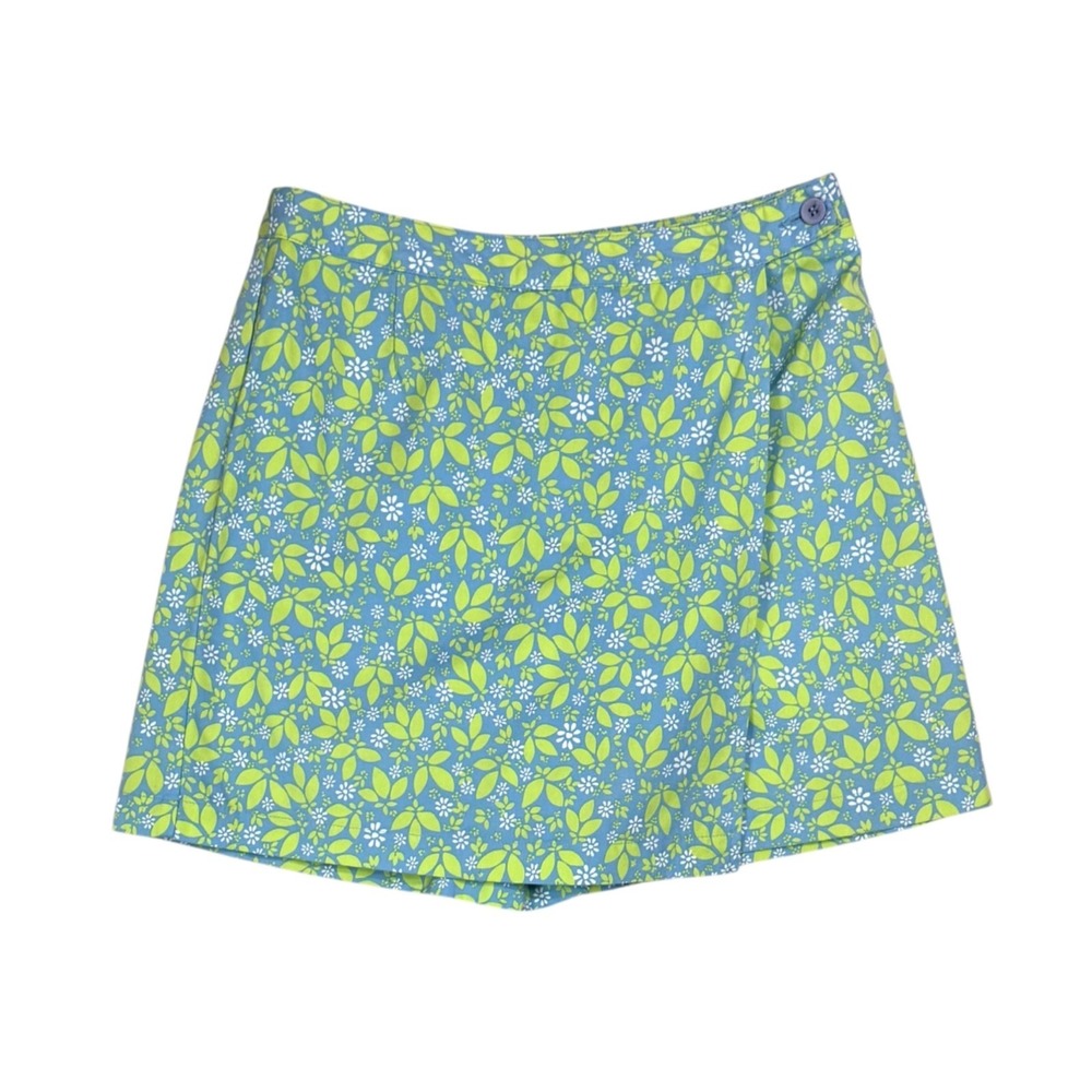 Y2K Lizsport Floral Print Skort Side Wrap Tag 8 P 6 Preppy Spring Picnic Vintage